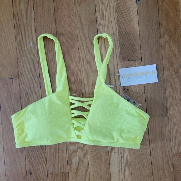 TiniBikini Women's Neon Citrus Pullover Swim Bikini Top Size Large - Picture 2 of 6